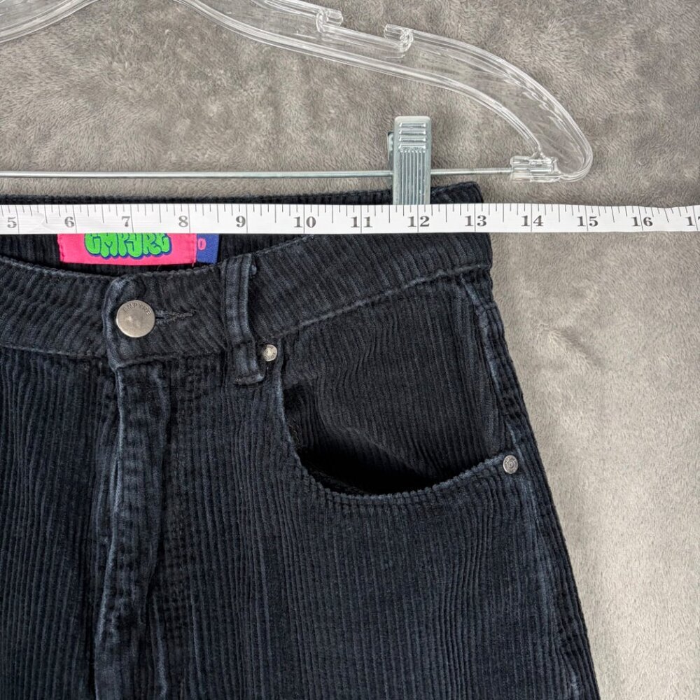 Empyre Tori Black Corduroy Pants Size 0 High Rise Straight Leg Y2K Skate Style - Picture 5 of 9